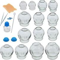 14-Piece Cupping Therapy Set, Thick Glass Cupping Set for Professionals, Traditional Chinese Cupping Tools, Cupping Glasses