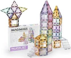 IMAGIMAGS Magnetinės statybinės plytelės, 108 detalių rinkinys berniukams, mergaitėms, vaikams, pastelinių spalvų magnetinės plytelės, aktyvus statybinių kaladėlių blokas, STEM, vaikams nuo 3 metų amžiaus
