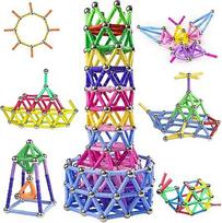 Jvchengxi 320 dalių magnetinių statybinių kaladėlių, magnetinių lazdelių žaislas, magnetinis mokymosi žaislas, 3D dėlionės statybinis žaislas, magnetų konstrukcijos magnetinės kaladėlės, krovimo žaislų rinkinys vaikams ir suaugusiesiems