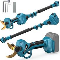 TIHOOK 2-in-1 akumuliatorinės medžių genėjimo žirklės, 40 mm elektrinės bešepetėlinio variklio sekatorius su 8,2 pėdų ilgio kotu, maksimalus atidarymas 60 mm, skirtos "Makita BL-18V" akumuliatorinėms žirklėms, LCD ekranas, skirtos medžių genėjimui (ne aku