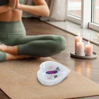 Selenite Bowl Charging Crafts Ornament Tabletop Centerpiece Housewarming Gift Relaxation Simple 6.5cm