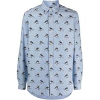 Polo Ralph Lauren FW22 Pattern Printed Shirt Men shirts Blue 710876982001-001 XL