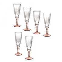Taurės šampanui 170 ml 6 vnt komplekt. rožinės sp. Vivalto 78068