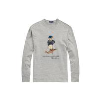 Polo Ralph Lauren Teddy Bear Letter Print Long Sleeve T-Shirt Men Tops Gray 710826698-003 S white