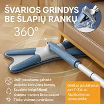 Savaime išsigręžianti 360° grindų šluota – švarios grindys be vargo ir šlapių rankų