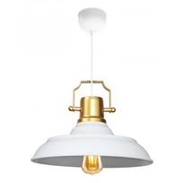 Baltos spalvos kabantis šviestuvas ø 25 cm su metaliniu gaubtu Tarsus – Opviq lights
