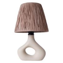 Smėlio spalvos stalinis šviestuvas (aukštis 40 cm) su gaubtu iš virvės Serin – Opviq lights