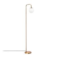 Baltos spalvos/žalvario spalvos pastatomas šviestuvas (aukštis 146 cm) su stiklo gaubtu Viran – Opviq lights