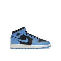 Air Jordan 1 Mid GS University Blue Black Kids Sneakers White DQ8423-401 35.5
