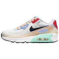 Nike Air Max 90 Odiniai SE GS Pleistrai Vaikams Sportbačiai White Sanddrift Cobalt-Bliss DZ2888-100 38.5