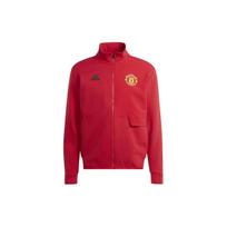 Adidas Manchester United Anthem Jacket With Logo Print And Stand Collar Men Jacket Red IA8564 M