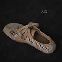 Cowhide version breathable mesh mesh casual shoes women's flat shoes new summer comfortable women 35 abrikosas