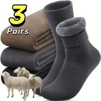 3 poros storų žieminių aksominių sniego kojinių vyrams, minkštos pliušinės šiltos kojinės į batus, tinkančios darbui ir laisvalaikiui lauke, dovana vyrams, tėčiams 3pairs