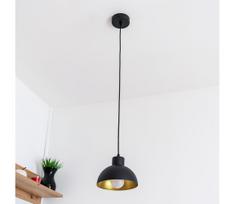 Pakabinamas šviestuvas ant laido VESPER 1xE27/15W/230, skersmuo 18 cm, juoda/auksinė