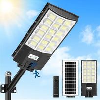 "Bellanny" 600 W saulės gatvių žibintai lauke, 6500 K saulės kelio šviesa su judesio jutikliu, IP65 vandeniui atsparus LED prožektorius, sieninė šviesa su nuotolinio valdymo pulteliu, lauko šviesa sodui, kiemams, garažui