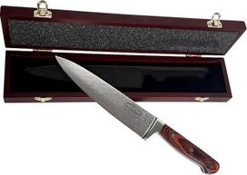 Dr. Richter Damascus Knife in Elegant Wooden Box - Japanese Damascus Steel - Chef's Knife - Blade: 20 cm Damask Kitchen Knife