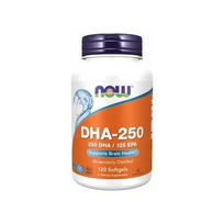 Now Foods DHA-250 žuvų taukai - 120 minkštųjų gelių