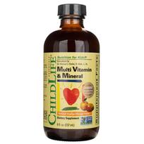 ChildLife Multi Vitamin & Mineral, Natūralus apelsinų ir mangų skonio - 237 ml