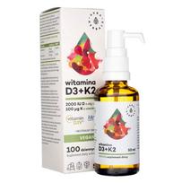 Aura Herbals Vitaminas D3 2000 TV + K2 Vegan, lašai - 50 ml