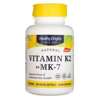Healthy Origins Vitaminas K2 kaip MK-7 100 mcg - 180 minkštųjų gelių