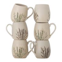 Smėlio spalvos iš akmens masės puodeliai 6 vnt. 400 ml Bea – Bloomingville