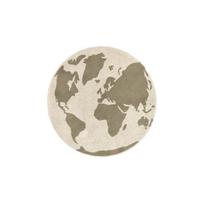 Skalbiamas/rankų darbo žalios spalvos/kreminės spalvos iš medvilnės vaikiškas kilimas ø120 cm World Map – Lorena Canals