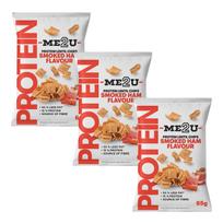 Užkandis ME2U Protein Lentil Chips Smoked Ham, 3 x 65g