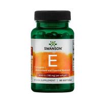 Swanson Vitaminas E-400 - 60 minkštųjų gelių