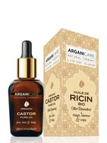 ARGANICARE Ricinos organinis aliejus veidui, kūnui ir plaukams (CASTOR Organic oil), 30 ml