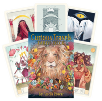 Curious Travels taro kortos – akvarelės, aukso folija, su vadovu