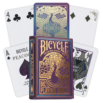 Bicycle Peacock Purple žaidimo kortos – karališka violetinė, folija, pokeriui
