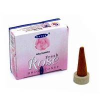 Satya Fresh Rose kūginiai smilkalai – rožių aromatas, meditacijai, 12 vnt