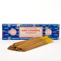 Satya Nag Champa smilkalai 100 g – klasikinis aromatas, ilgas degimas, namams