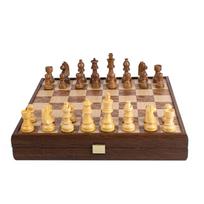 Medinis riešutmedžio šachmatų rinkinys 35x35 cm su Stauntono figūromis