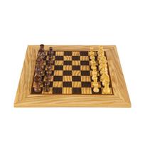 Prabangus alyvmedžio šachmatų rinkinys 40x40 cm su Stauntono figūromis