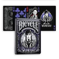 Bicycle Wednesday Addams kortos – kolekcinės, pokeriui ir magams