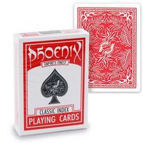 Raudonos pokerio žaidimo kortos – dideli tūzai, USPCC, tinka magams