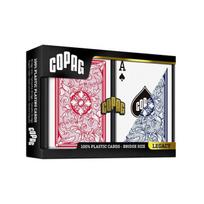 Copag Legacy bridžo kortos, 2 kaladės, premium PVC, raudona/mėlyna