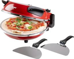 DOMO DO9284PZ Picų kepimo krosnelė "My Express Pizza" - kepimo laikas 3-5 minutės - su keraminiu akmeniu - 1200 W - raudona