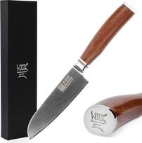 YOUSUNLONG Santoku peilis 5 colių stalo įrankių peilis Japonijos 67 sluoksnių kaltas damasko plienas su natūralaus medžio rankena