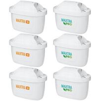 3x "BRITA Maxtra+ Hard Water Expert" filtras (geltonas) + 3x "Brita Maxtra" 1 vnt. filtras. (Pure Performance)