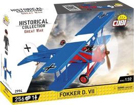 Statybinė maketė - COBI - Fokker D. VII - 256 elementai - Mėlyna - 1:32