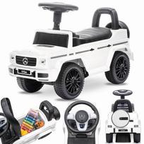 Sun Baby vaikštynė-stumdukas Mercedes-Benz G 350d, balta, 12m+, garsai, daiktadėžė, apsauga nuo apvirtimo, apkrova 25 kg, Sun Baby vaikštynė-stumdukas Mercedes-Benz G 350d, balta, 12m+, garsai, daiktadėžė, apsauga nuo apvirtimo, apkrova 25 kg
