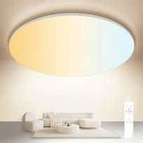 LED lubų šviestuvas su nuotolinio valdymo pulteliu, 45 W, 2700 K - 6500 K, IP54 apvalus vonios kambario šviestuvas, 5300 LM atminties funkcijos LED skydelis svetainei, miegamajam, virtuvei, vonios kambariui