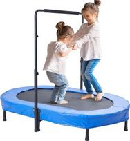 VEVOR Kindertrampolin Indoor/Outdoor-Trampolin faltbares Mini Trampolin mit Griff, Blau/Rot