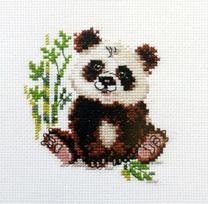 Mielas Panda kryželiu siuvinėjimo rinkinys, 14 ct Aida, 9×10 cm, dovanai
