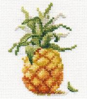 Siuvinėjimo rinkinys Aida 14 ct – Ananasas, 8x10 cm, 13 spalvų
