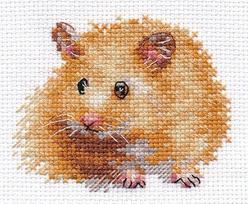 Kryželiu siuvinėjimo rinkinys „Žiurkėnas“, 14 ct Aida, 14 spalvų, 9×7 cm