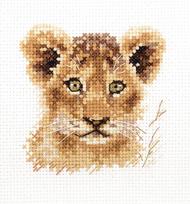 Siuvinėjimo rinkinys kryželiu: liūčiukas, 8x8 cm, Aida 14, pradedantiesiems