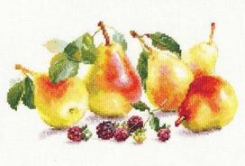 Siuvinėjimo rinkinys kryželiu Kriaušės, Aida 14, 36×27 cm, 33 spalvos